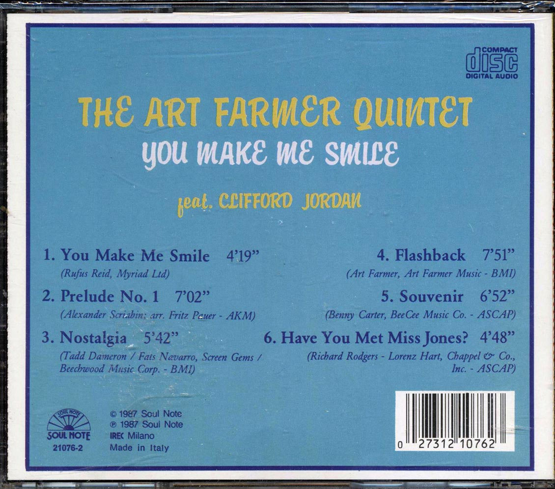 The Art Farmer Quintet - You Make Me Smile - CD, CD