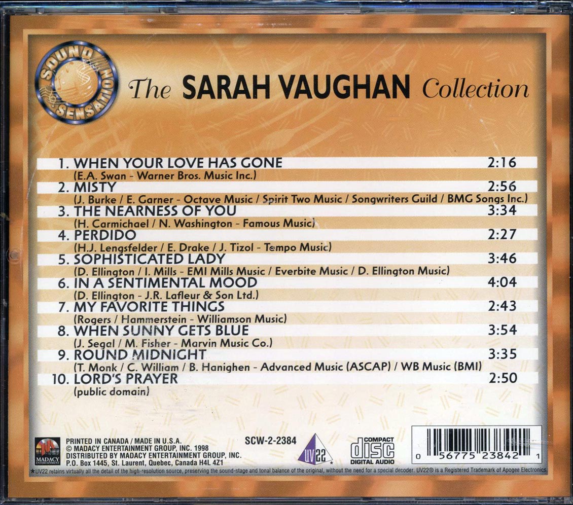 Sarah Vaughan - The Sarah Vaughan Collection - CD, CD