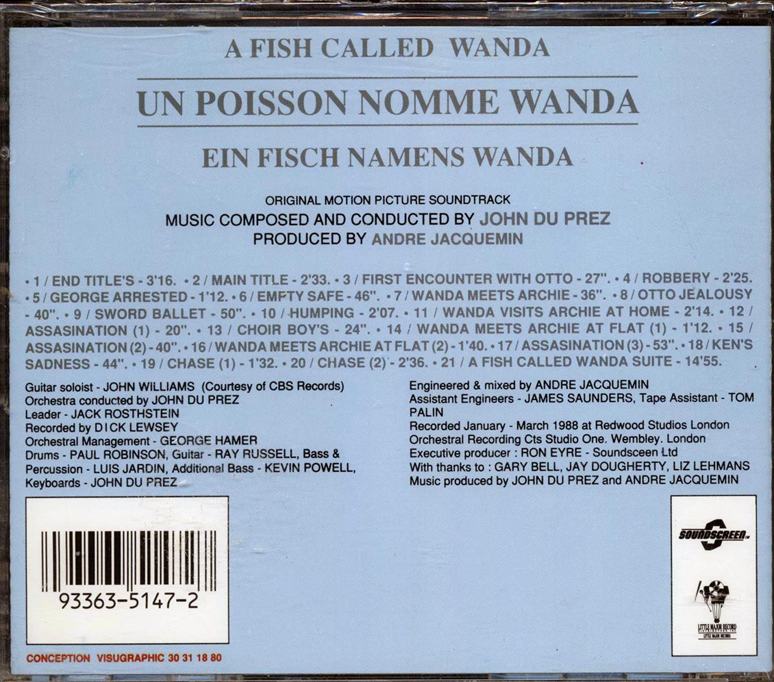 John Du Prez - A Fish Called Wanda: Original Soundtrack - CD, CD