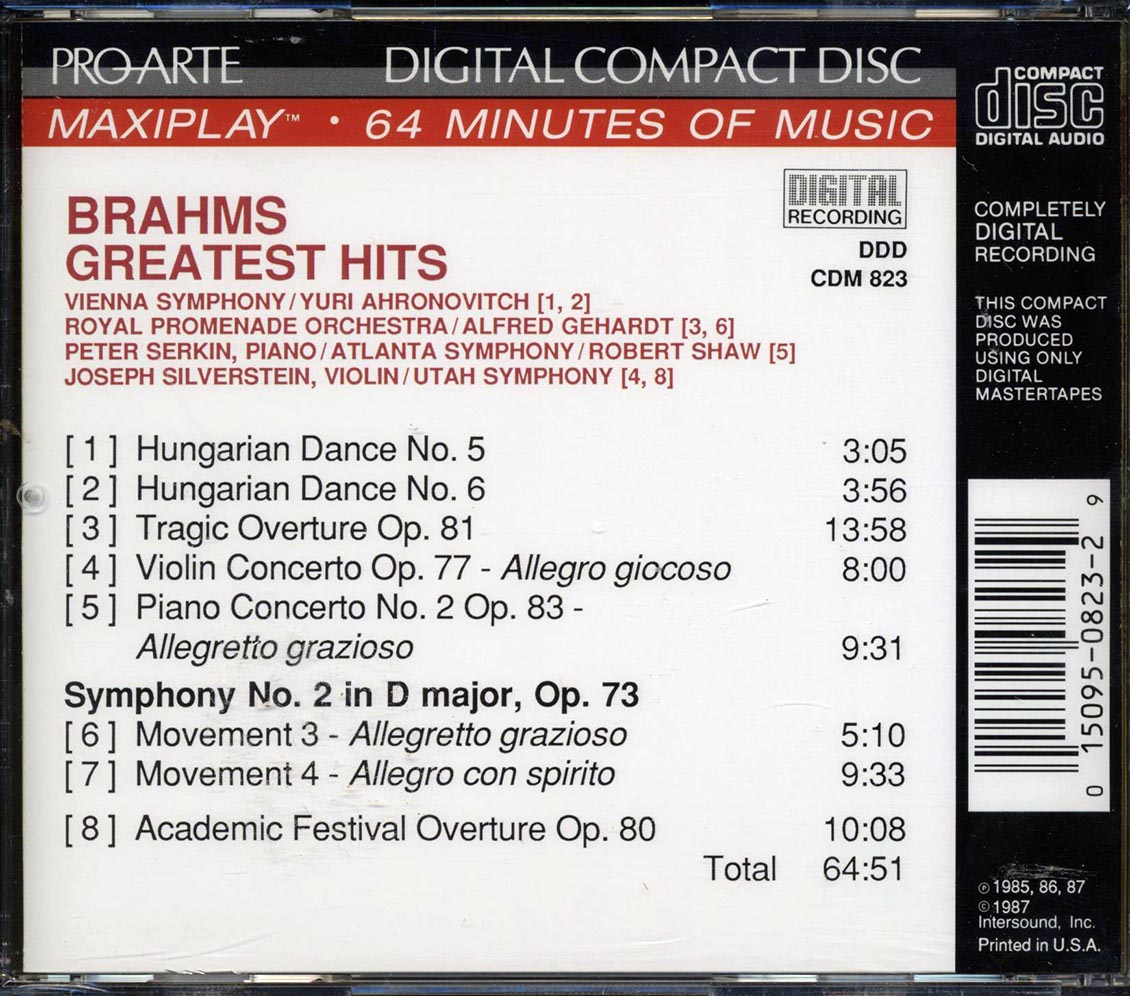 Brahms - Greatest Hits - CD, CD