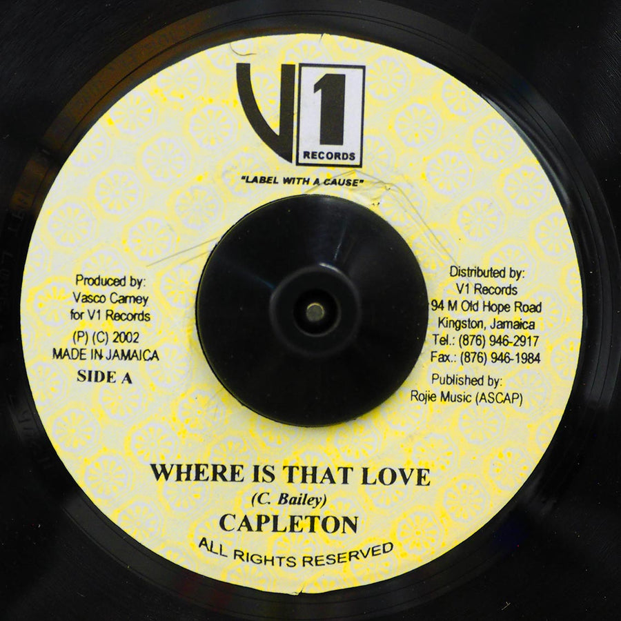 Capleton - Where Is That Love  /  Version (rhythm: "Anti Badness") -- 7"
