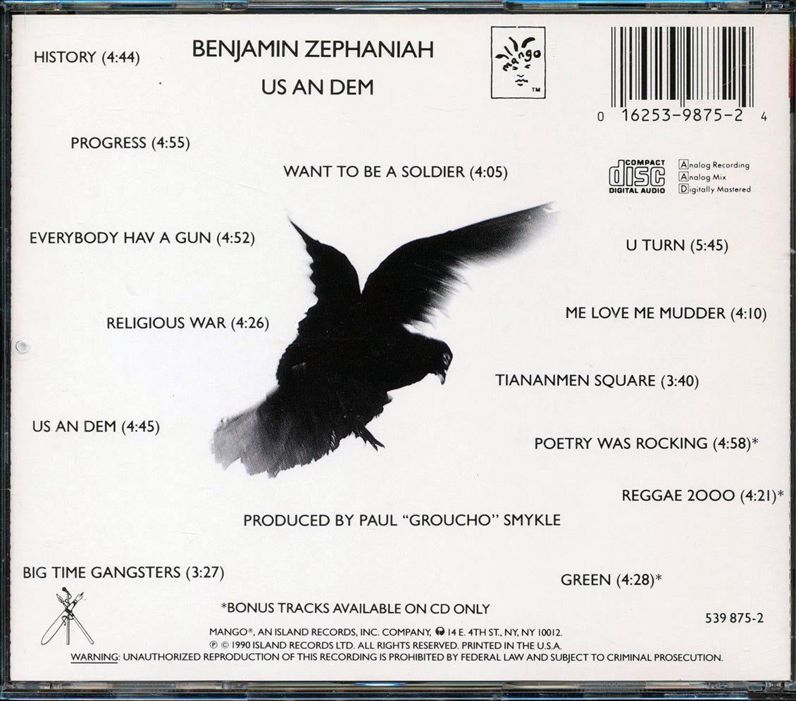 Benjamin Zephaniah - Us An Dem - CD, CD