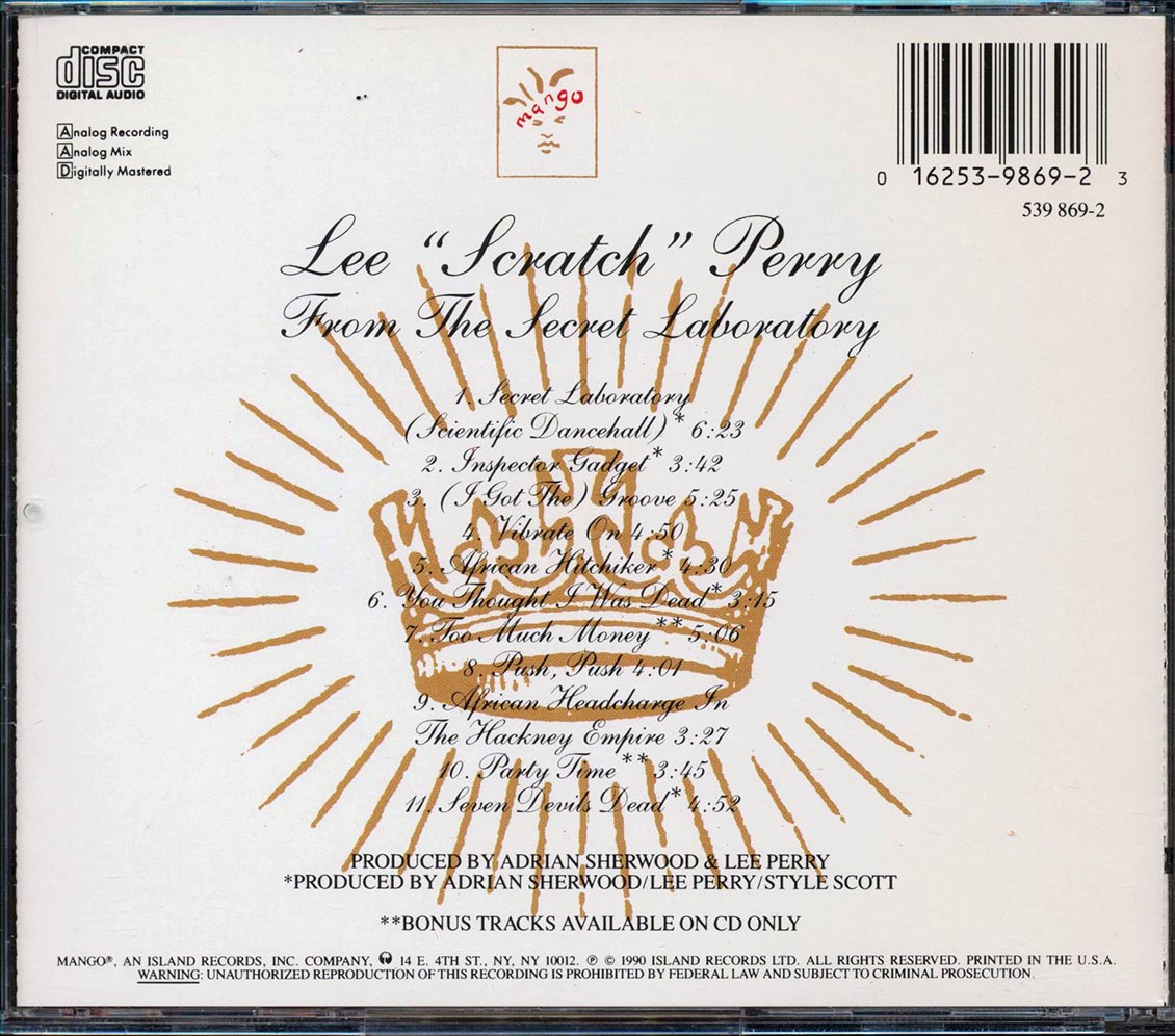 Lee Scratch Perry - From The Secret Laboratory - CD, CD