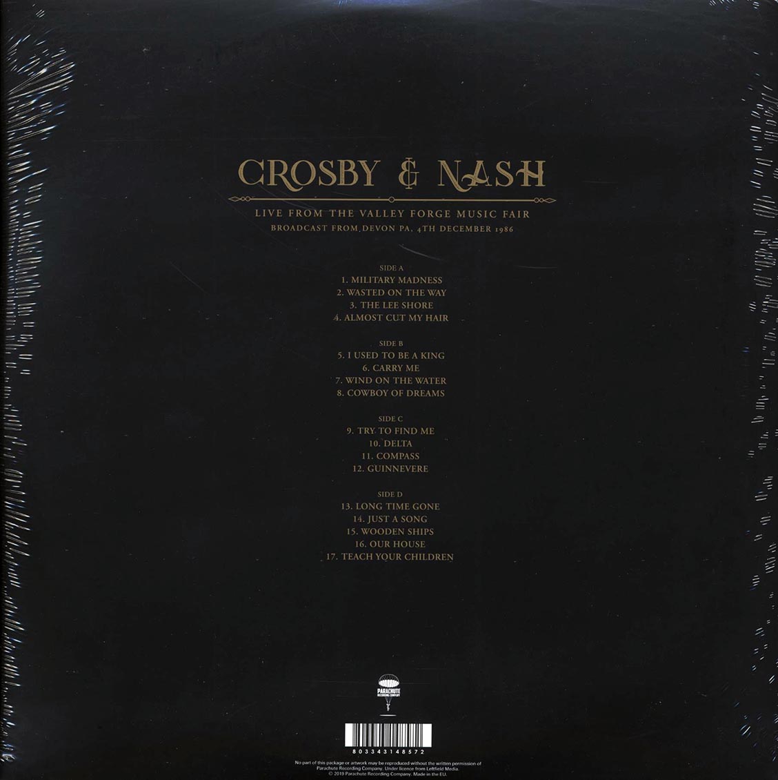 David Crosby, Graham Nash - Live From The Valley Forge Music Fair: Broadcast From Devon, PA, 4th December 1986 (2xLP) - Vinyl LP, LP