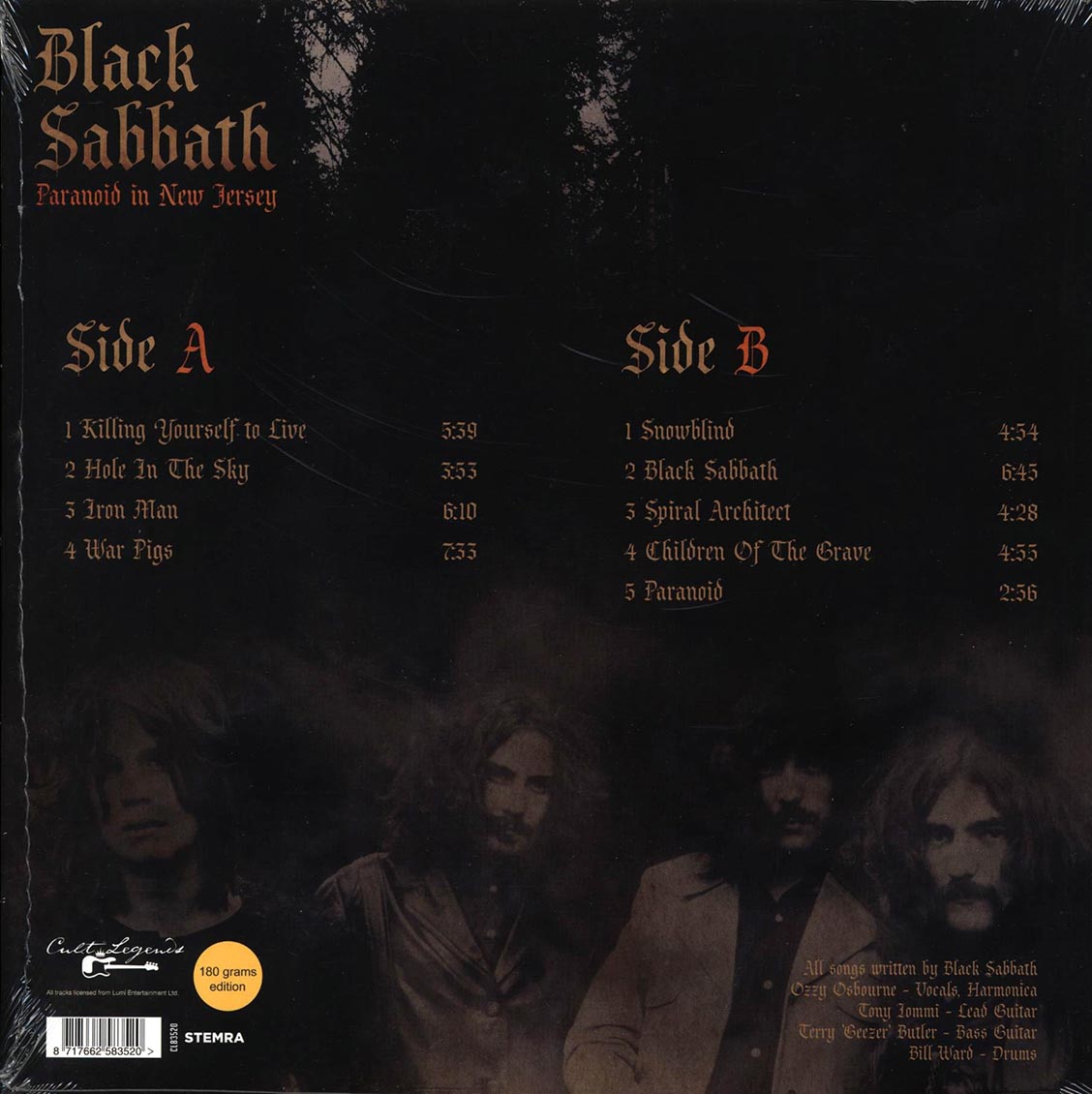 Black Sabbath - Paranoid In New Jersey: Convention Hall, Asbury Park, NJ, August 5th, 1975 - Vinyl LP, LP