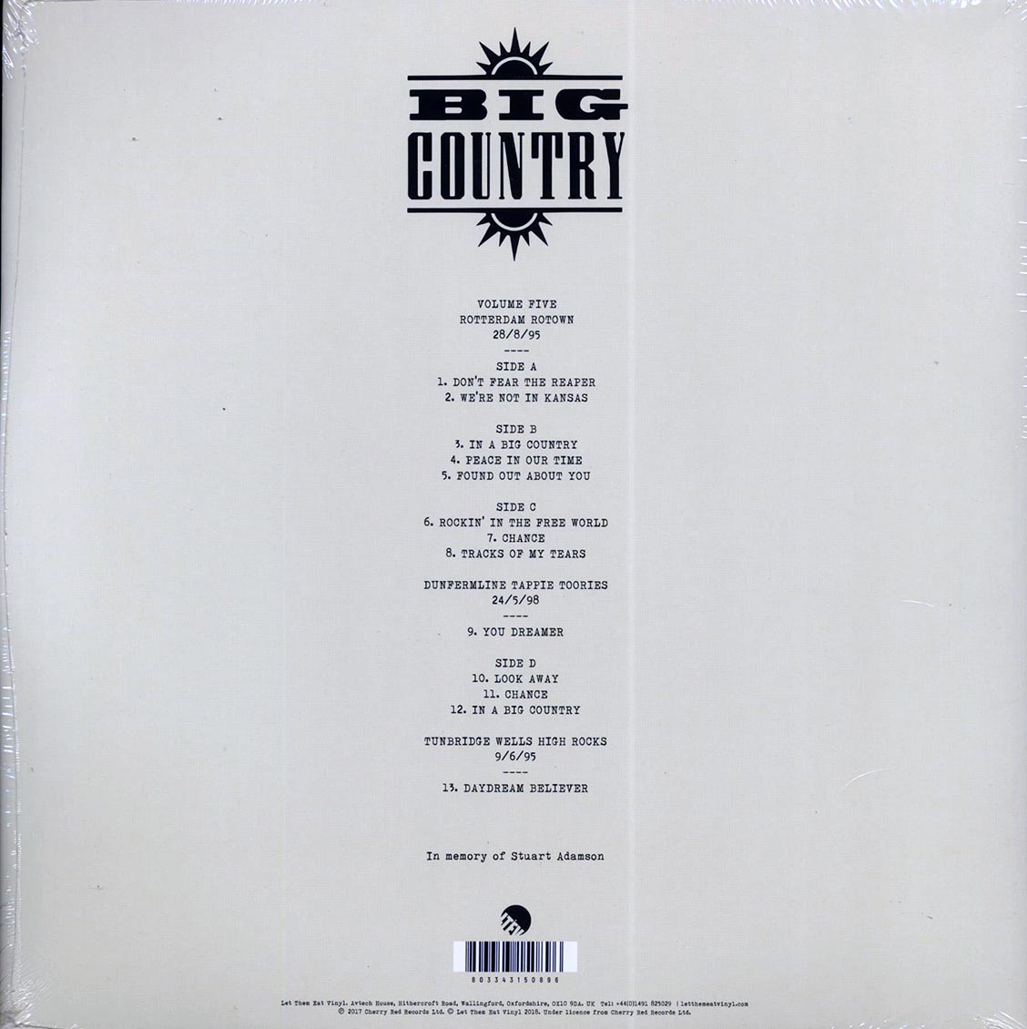 Big Country - We're Not In Kansas: The Live Bootleg Series 1993-1998 Volume 5 (ltd. ed.) (2xLP) (blue vinyl) - Vinyl LP, LP