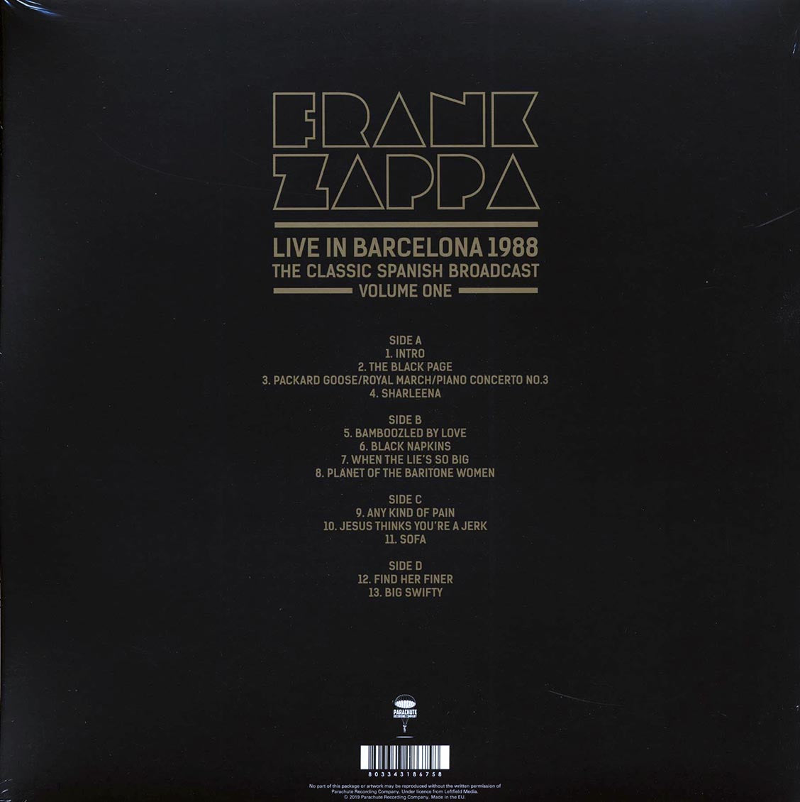 Frank Zappa - Live In Barcelona 1988 Volume 1: The Classic Spanish Broadcast (2xLP) (red vinyl) - Vinyl LP, LP
