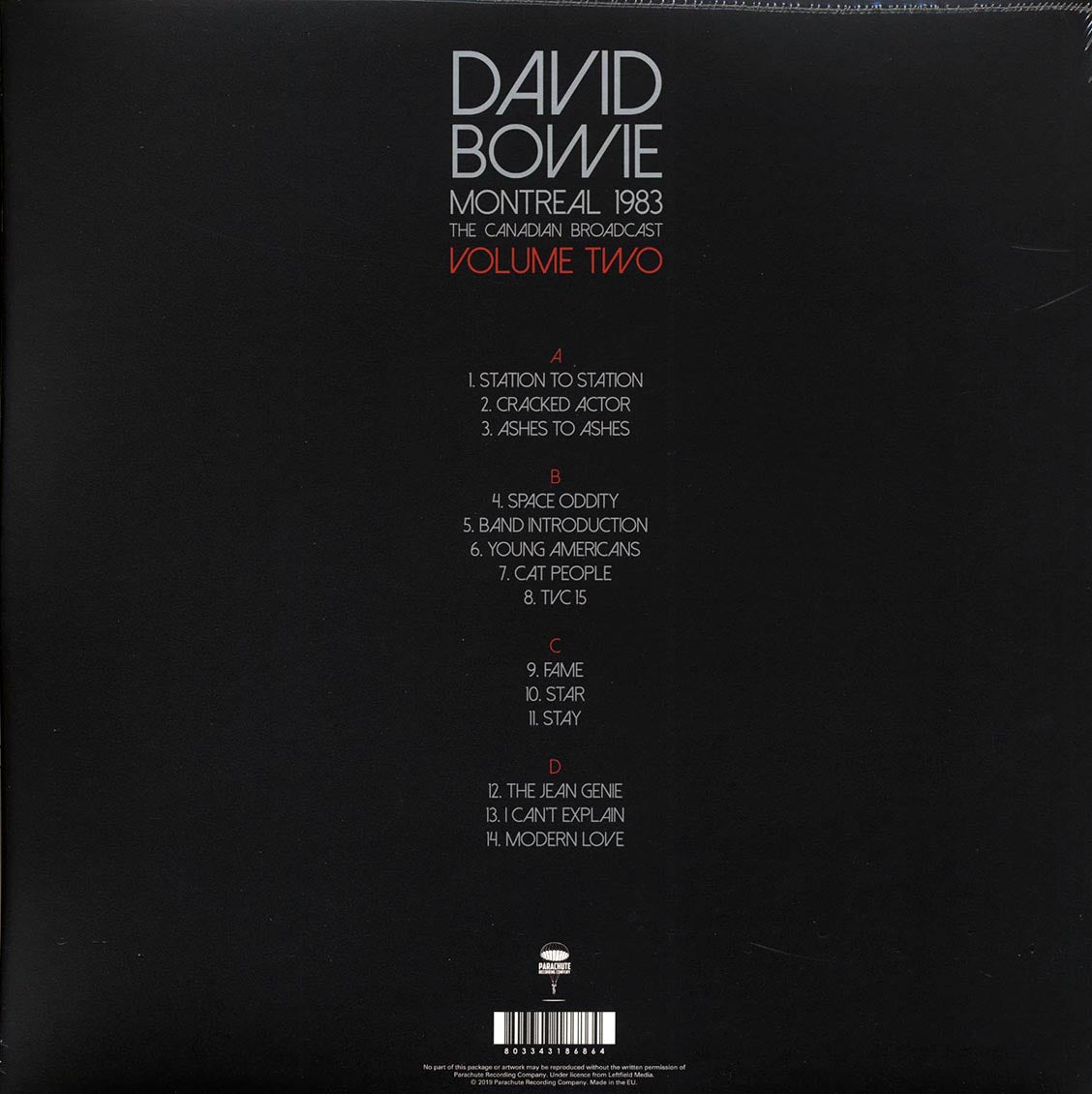 David Bowie - Montreal 1983 Volume 2: The Canadian Broadcast (2xLP) - Vinyl LP, LP