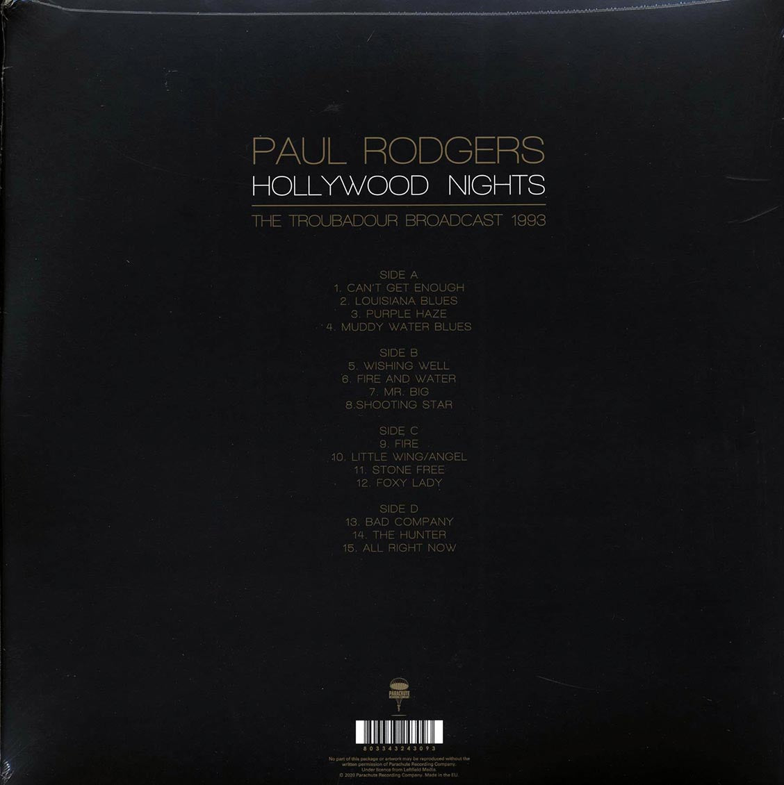 Paul Rogers - Hollywood Nights: The Troubadour Broadcast 1993 (2xLP) - Vinyl LP, LP