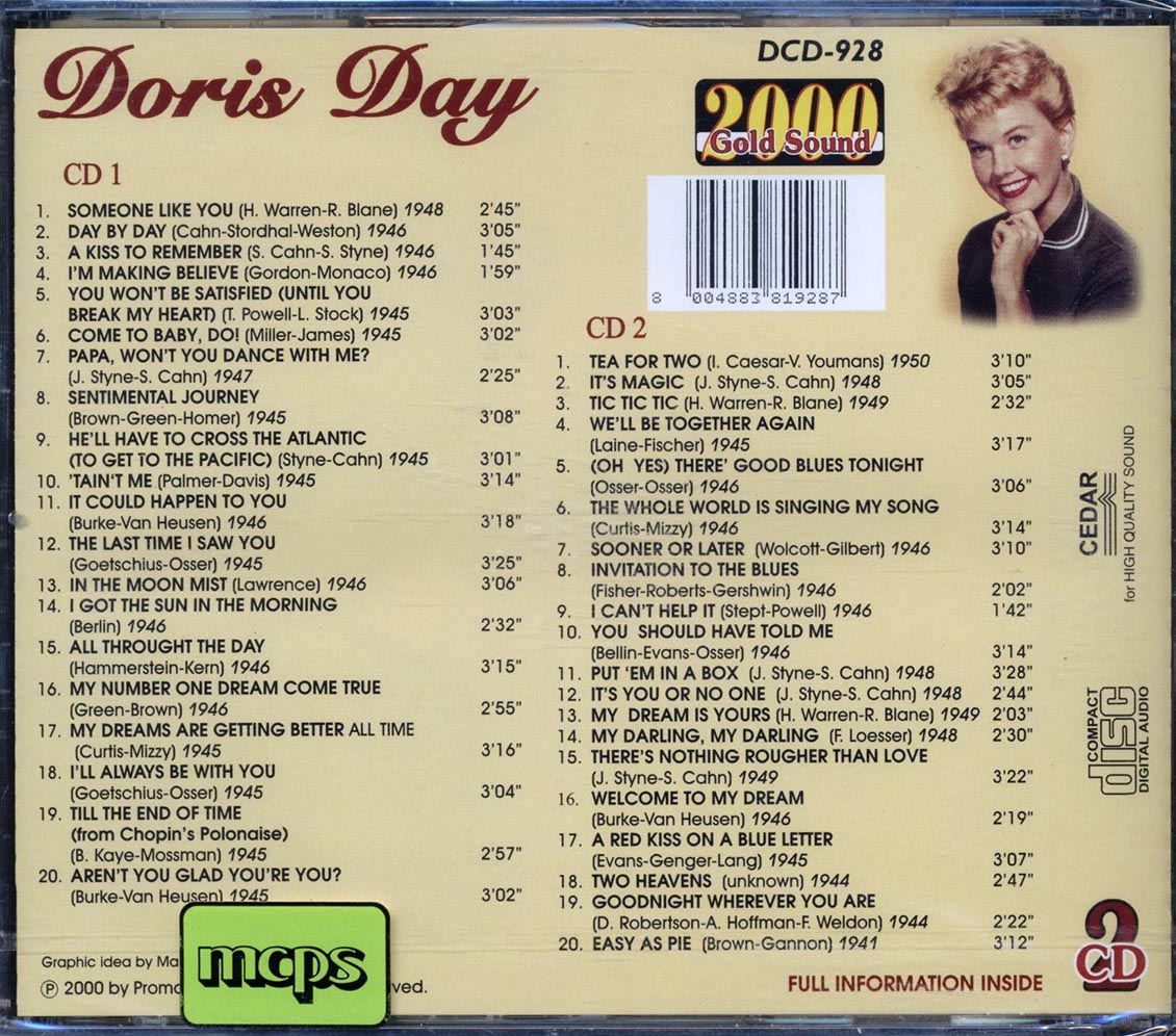 Doris Day - Doris Day (40 tracks) (2xCD) - CD, CD