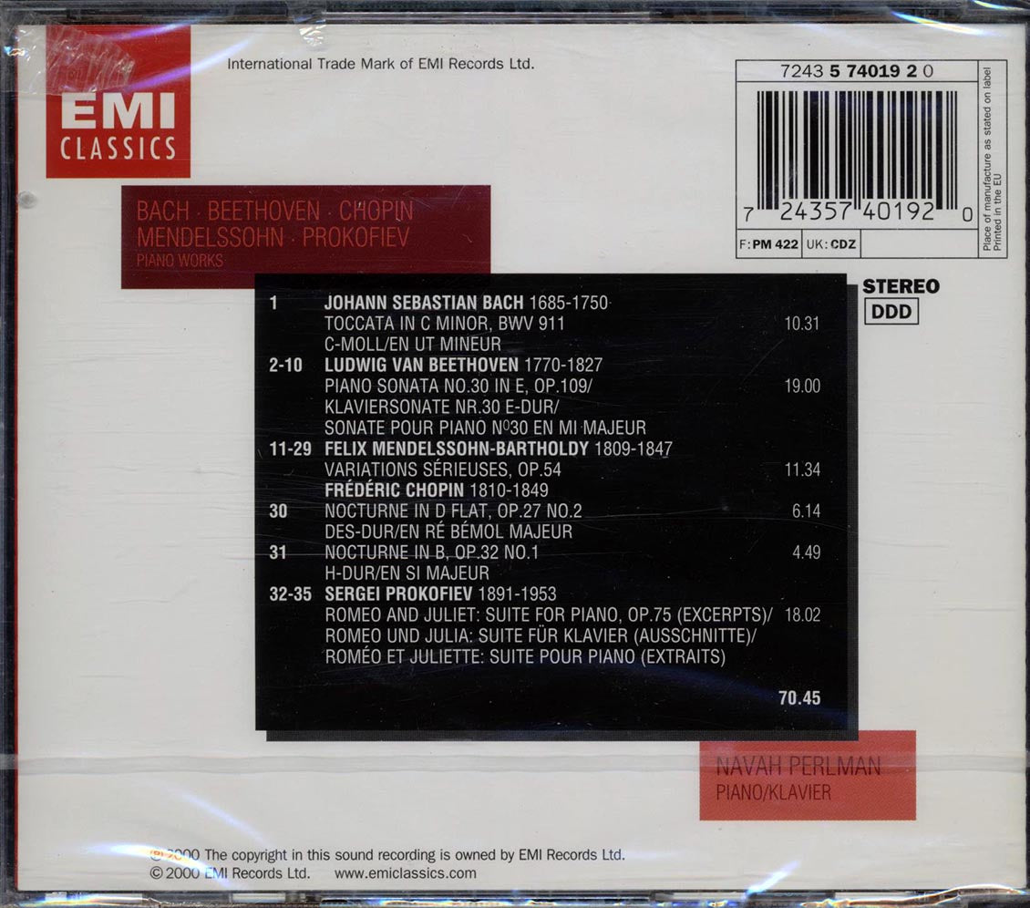 Navah Perlman - Piano Works - CD, CD
