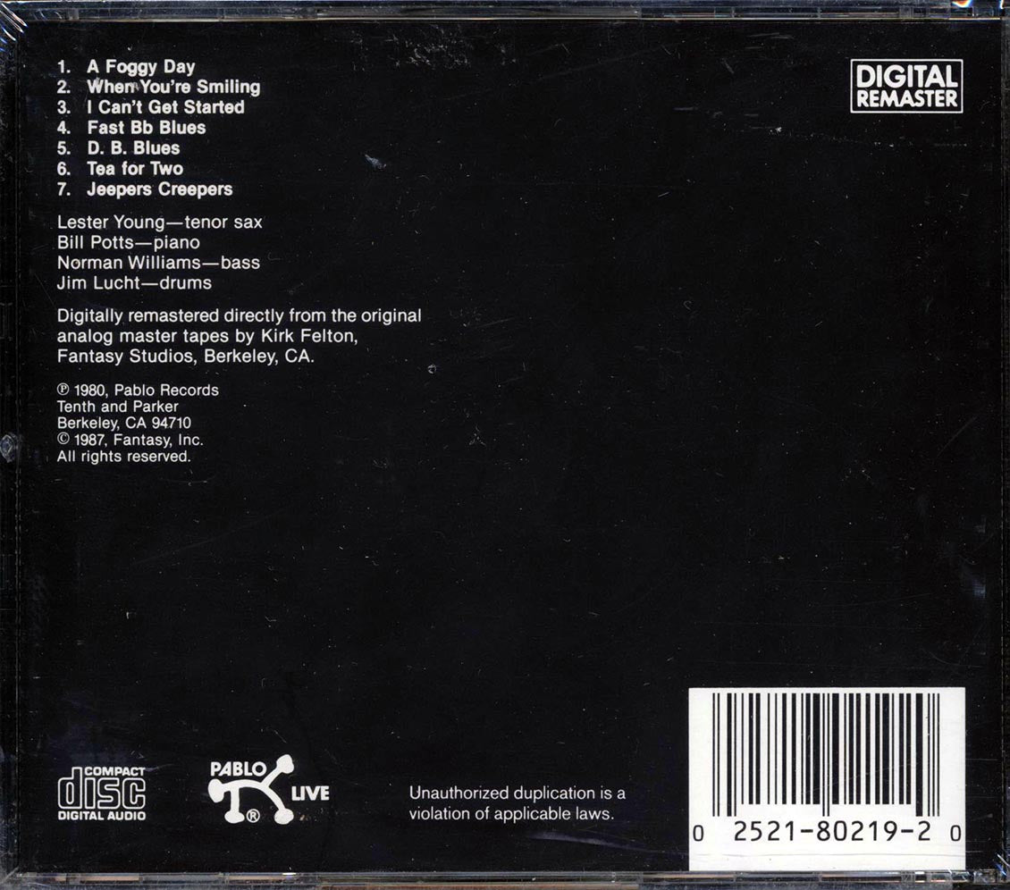 Lester Young - In Washington DC 1956 Volume 1 - CD, CD