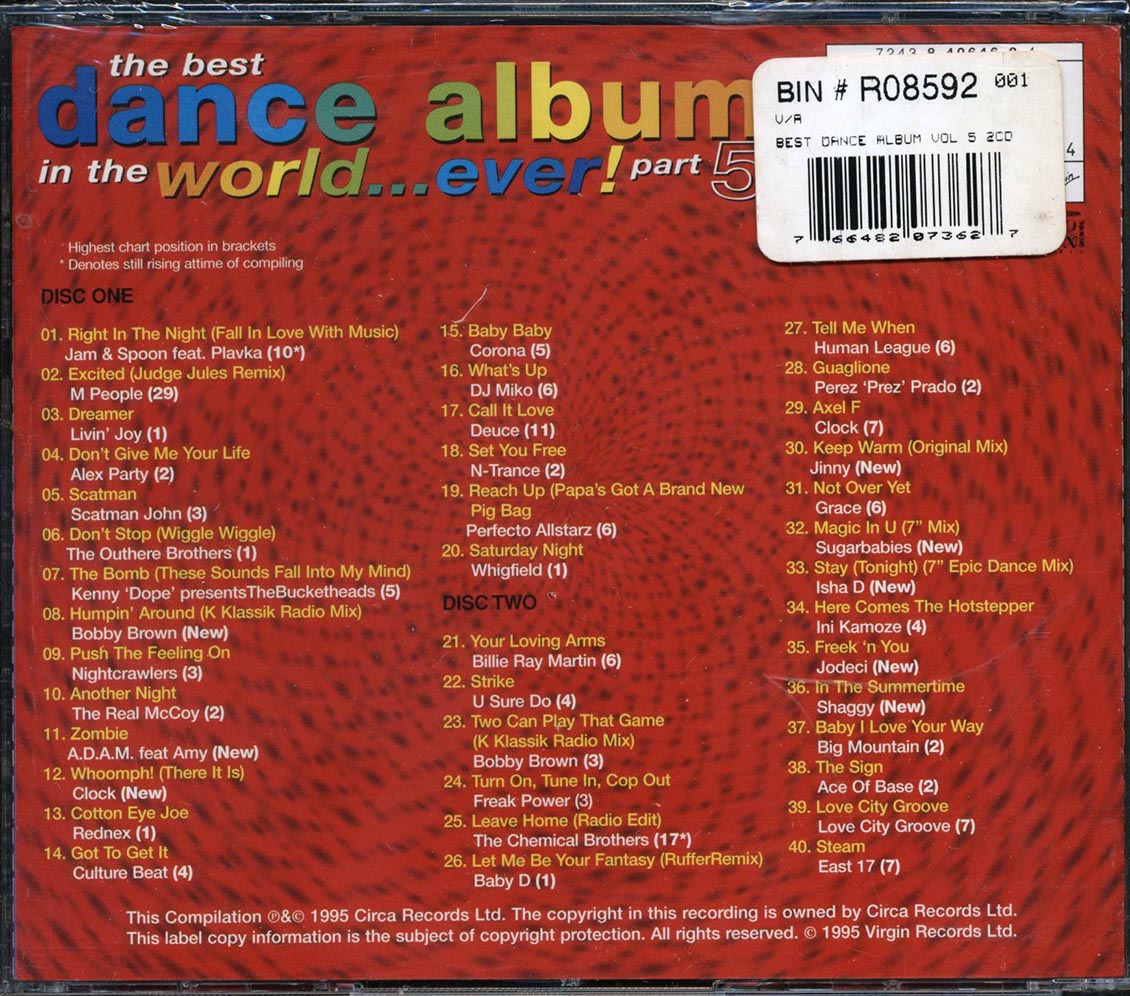 Jam & Spoon, M People, Livin' Joy, Etc. - The Best Dance Album In The World Ever Part 5 (40 tracks) (2xCD) - CD, CD
