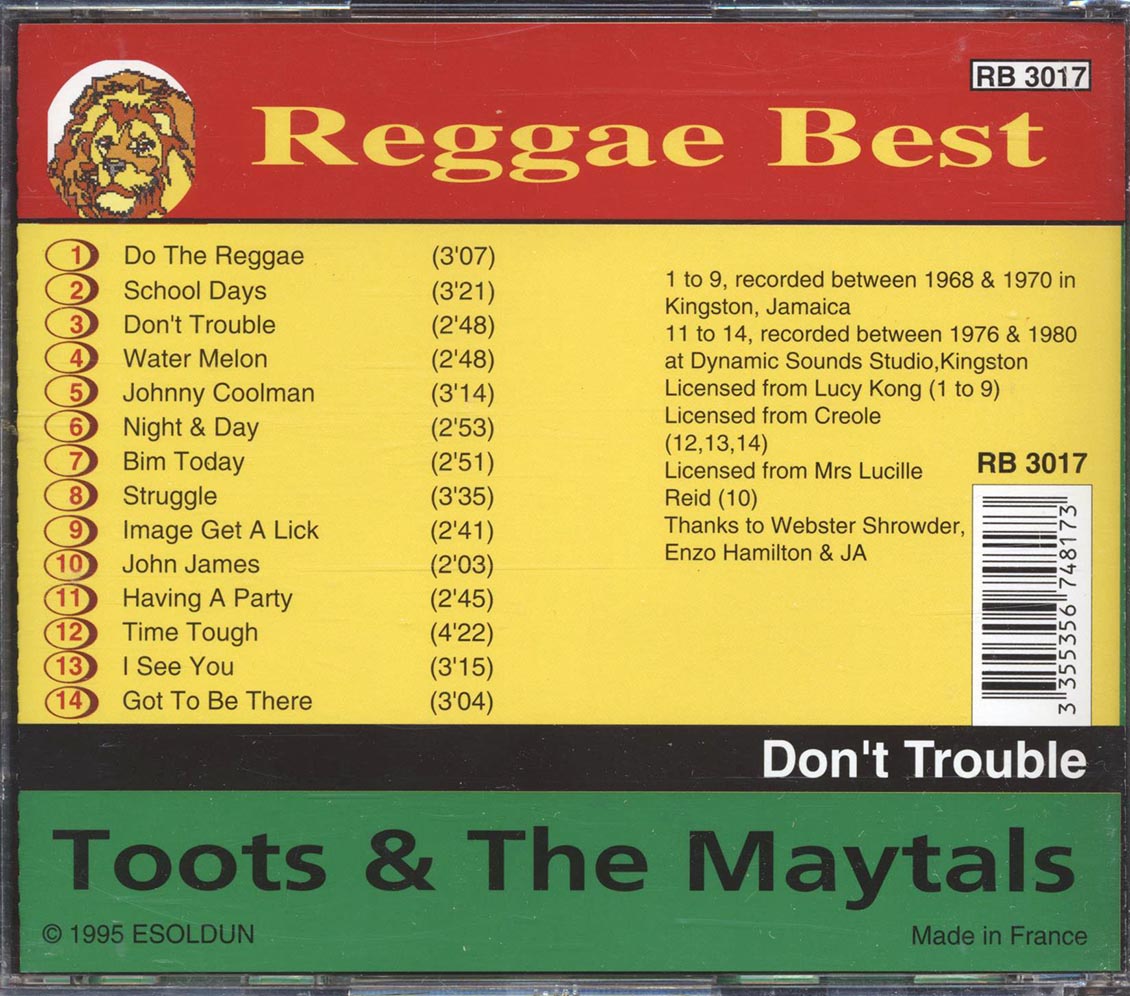 Toots & The Maytals - Don't Trouble: Reggae Best - CD, CD