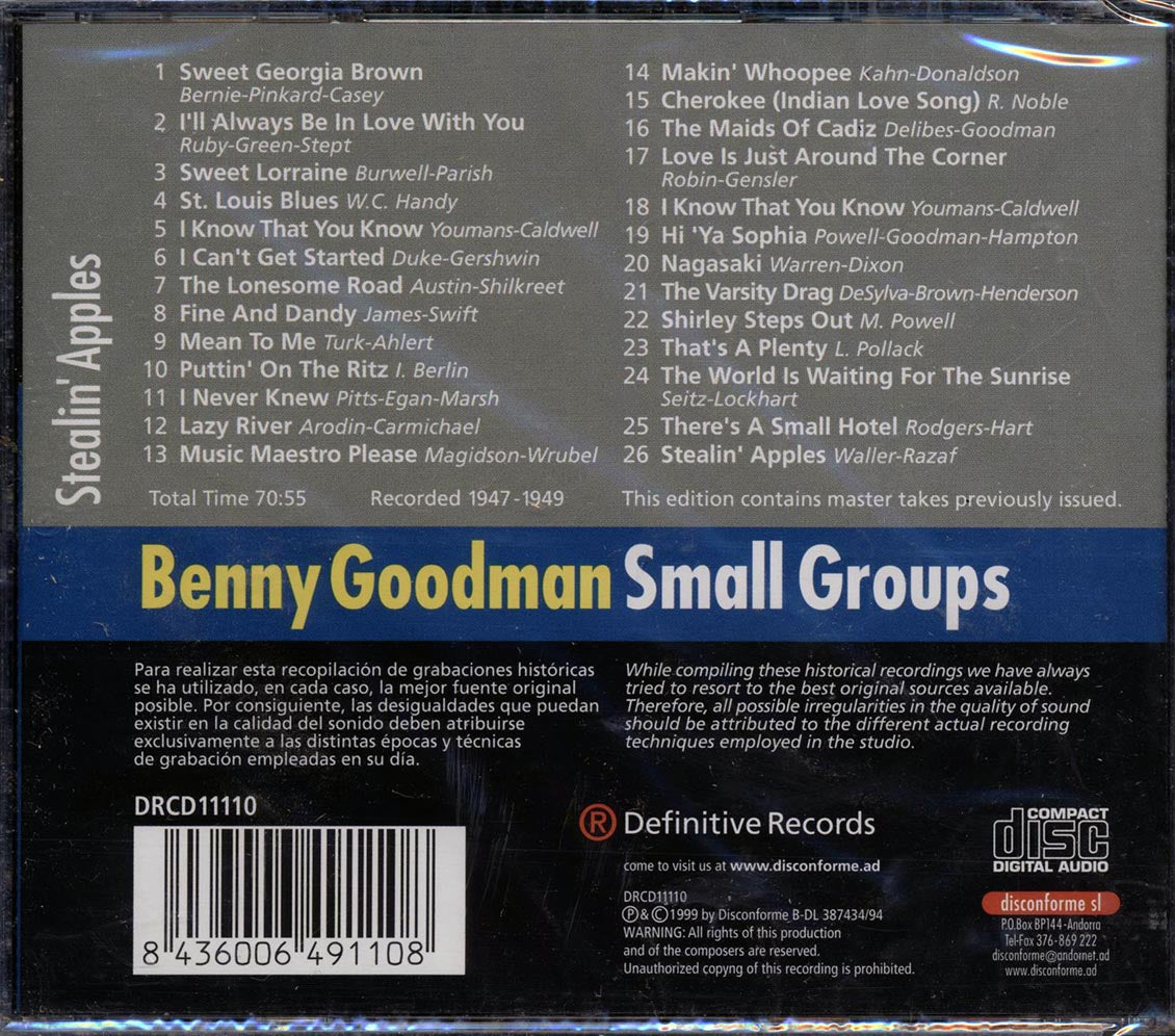 Benny Goodman - Stealin' Apples (26 tracks) - CD, CD