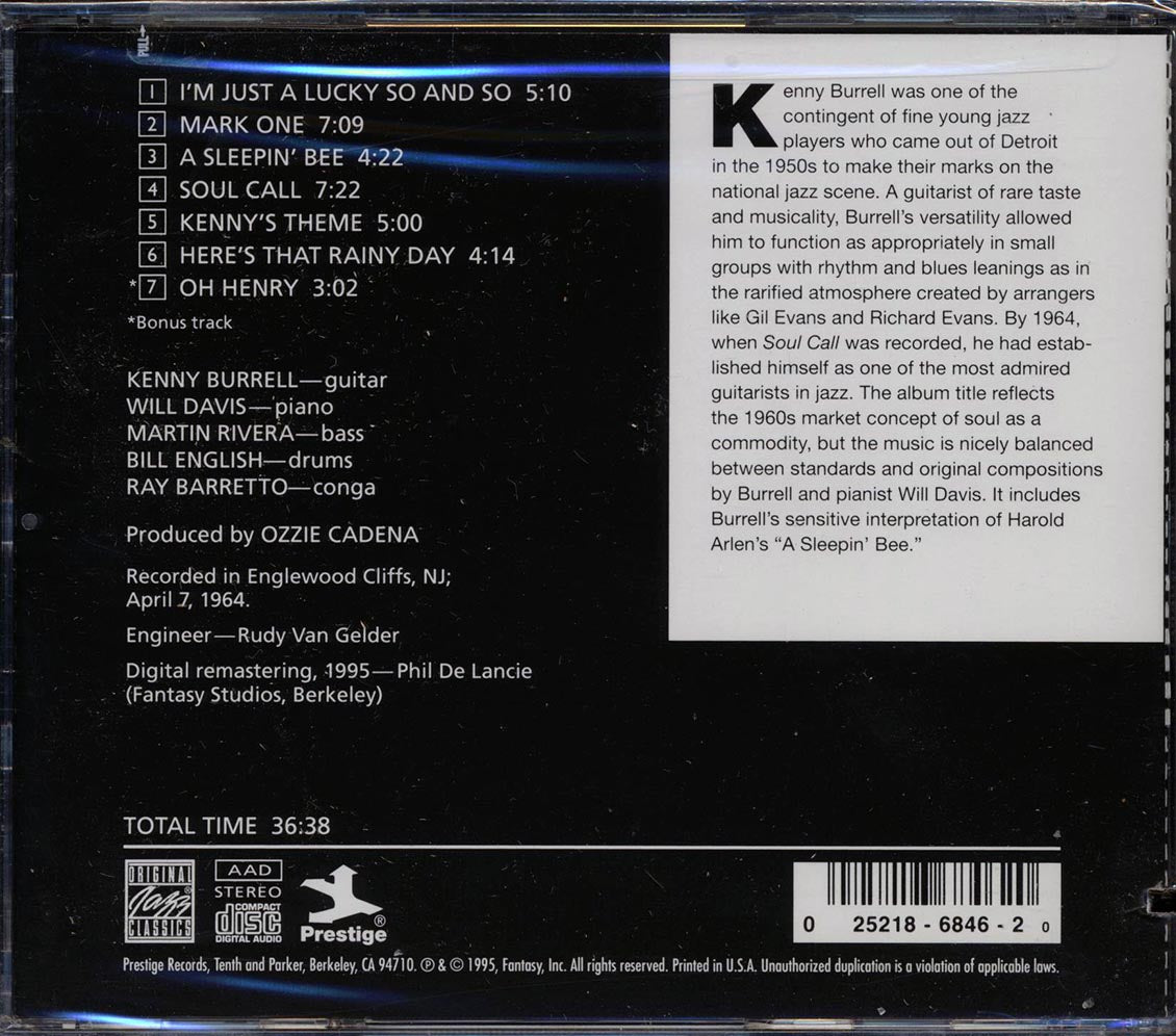 Kenny Burrell - Soul Call (marked/ltd stock) - CD, CD