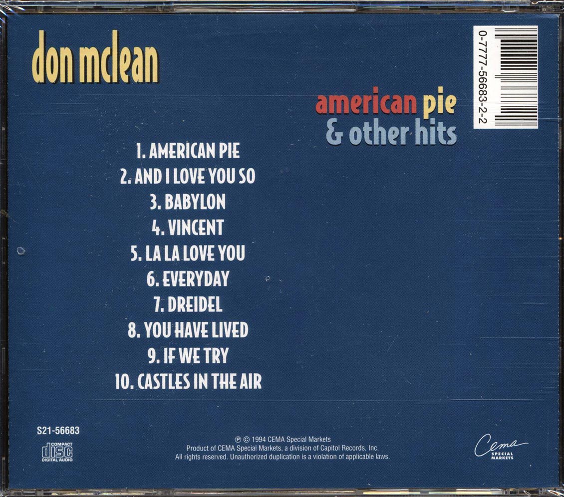 Don McLean - American Pie & Other Hits - CD, CD