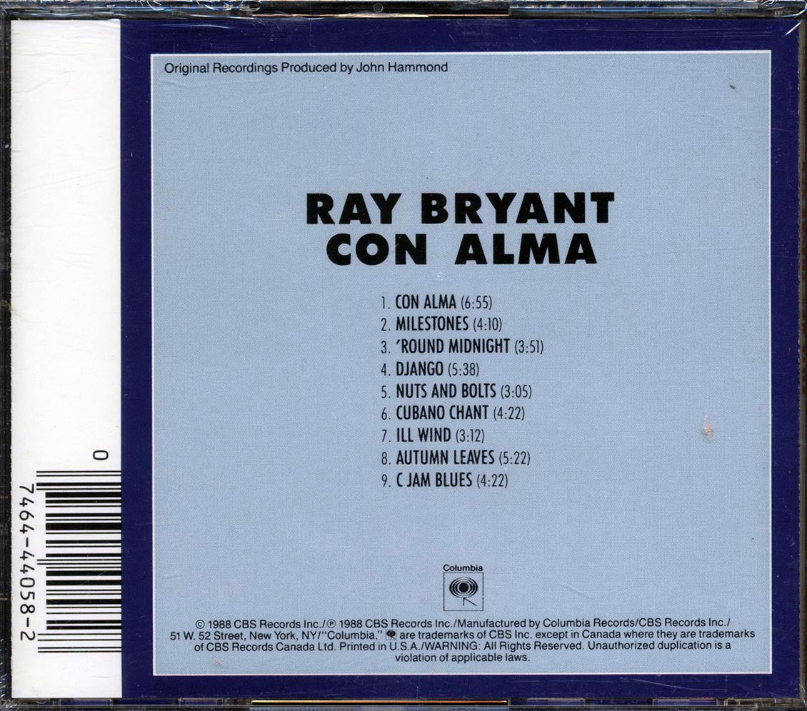 Ray Bryant - Con Alma - CD, CD