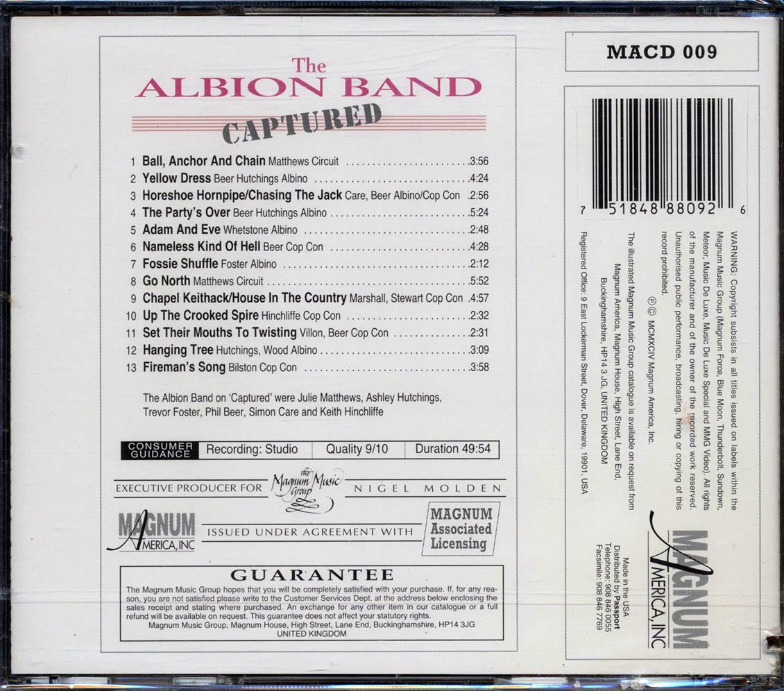 The Albion Band - Captured (marked/ltd stock) - CD, CD