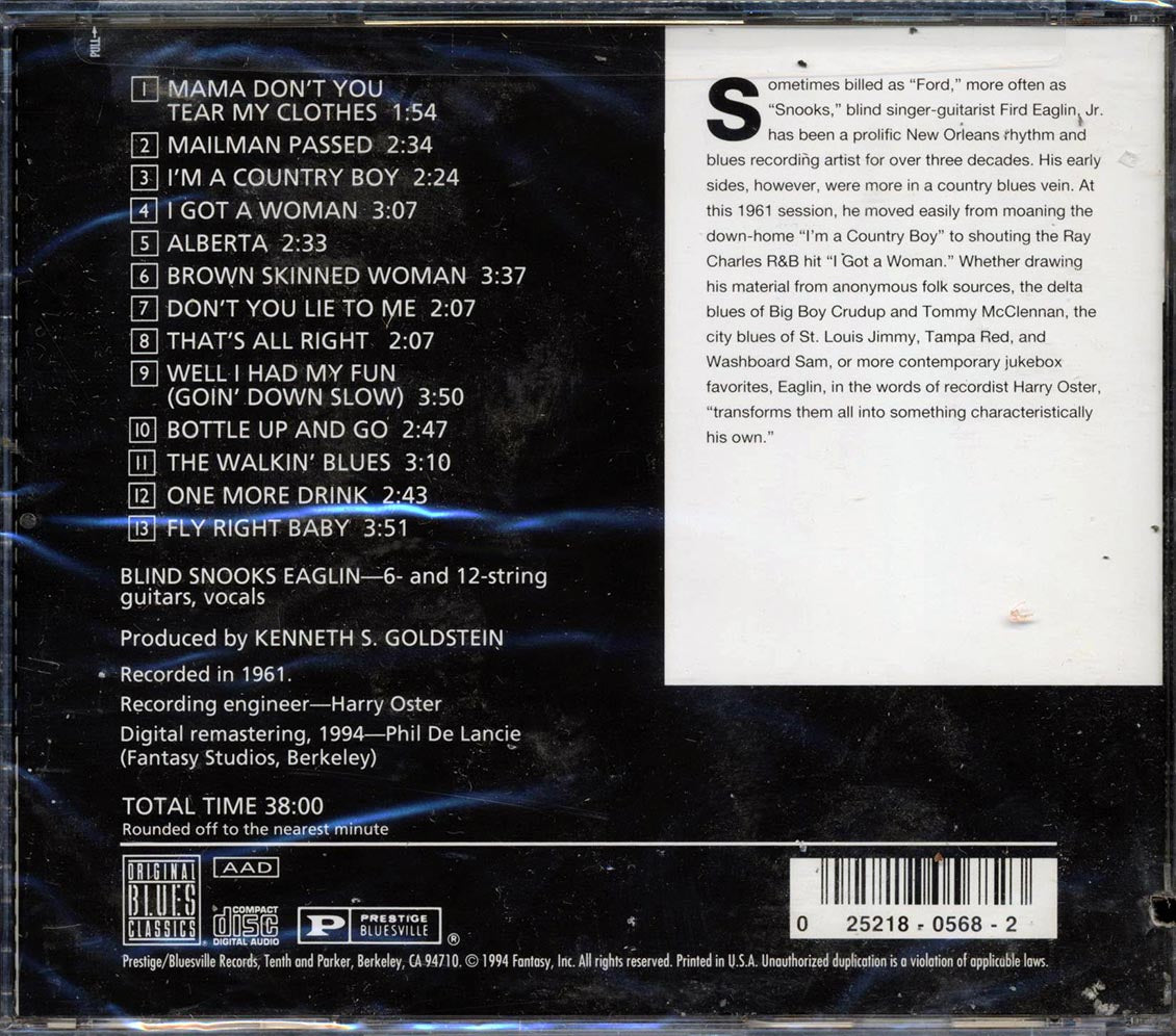Blind Snooks Eaglin - That's All Right (marked/ltd stock) - CD, CD