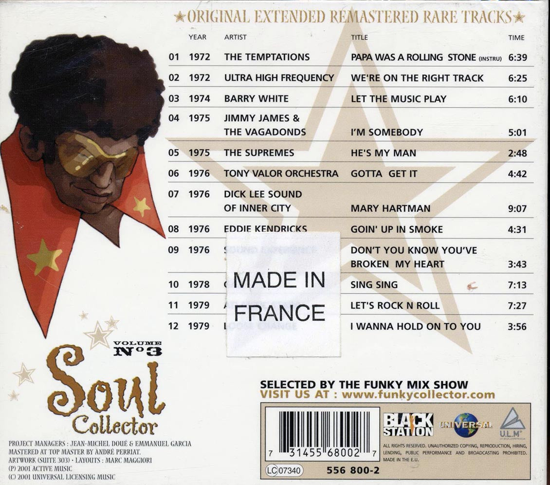 The Temptations, Barry White, The Supremes, Gaz, Etc. - Soul Collector Volume 3 (remastered) - CD, CD