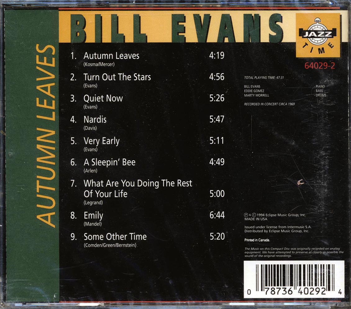 Bill Evans - Autumn Leaves - CD, CD