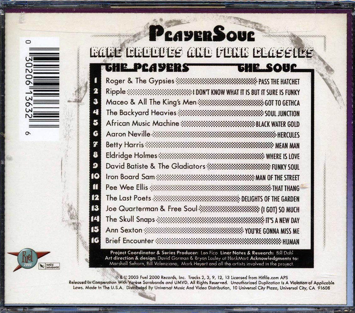 Aaron Neville, Eldridge Holmes, Pee Wee Ellis, Etc. - Player Soul: Rare Grooves And Funk Classics - CD, CD