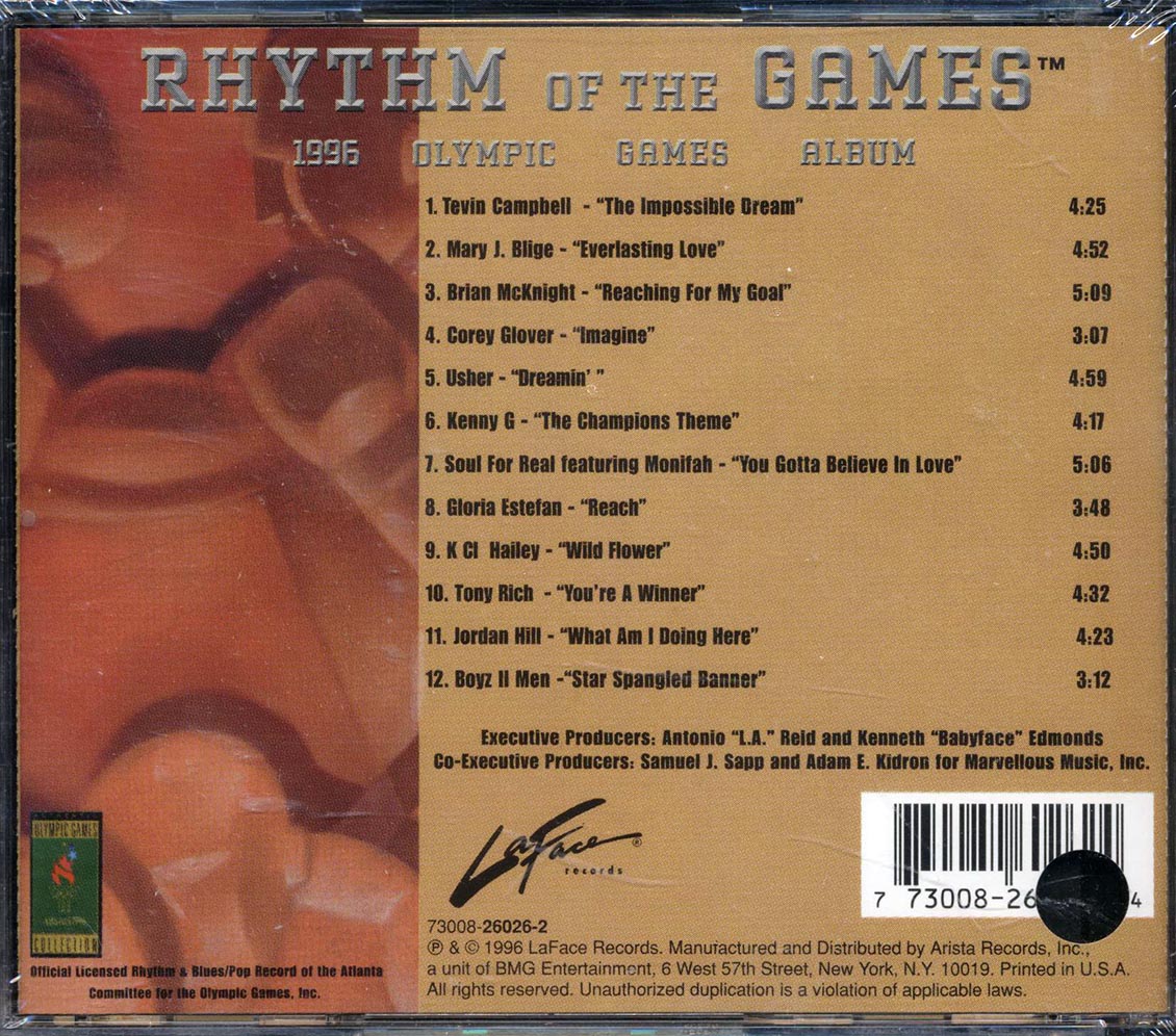 Mary J Blige, Usher, Kenny G, Gloria Estefan, Boyz II Men, Etc. - Rhythm Of The Games: 1996 Olympic Games Album (marked/ltd stock) - CD, CD