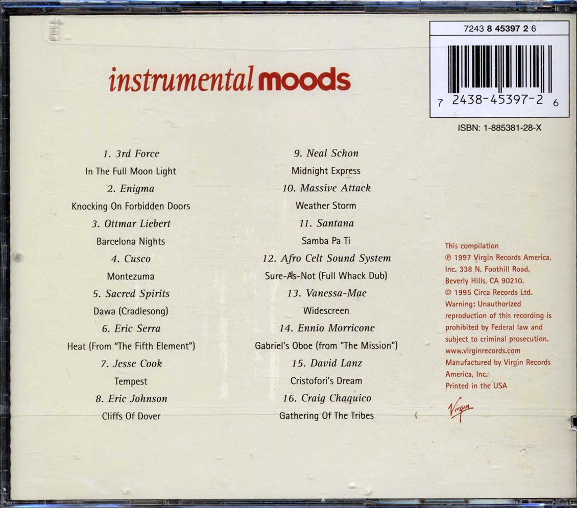 Neal Schon, 3rd Force, Enigma, Ottmar Liebert, Cusco, Etc. - Intrumental Moods (marked/ltd stock) - CD, CD