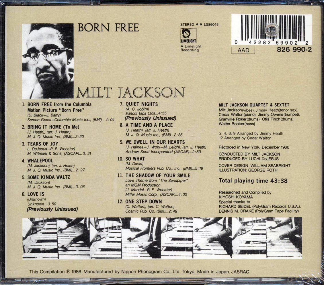 Milt Jackson - Born Free (marked/ltd stock) - CD, CD
