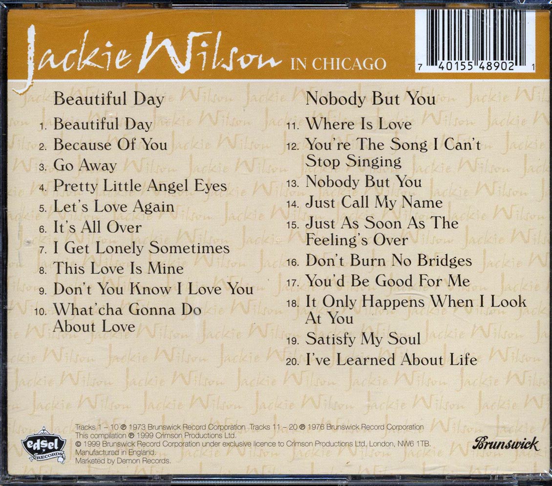 Jackie Wilson - Beautiful Day + Nobody But You (2 albums on 1 CD) (20 tracks) - CD, CD