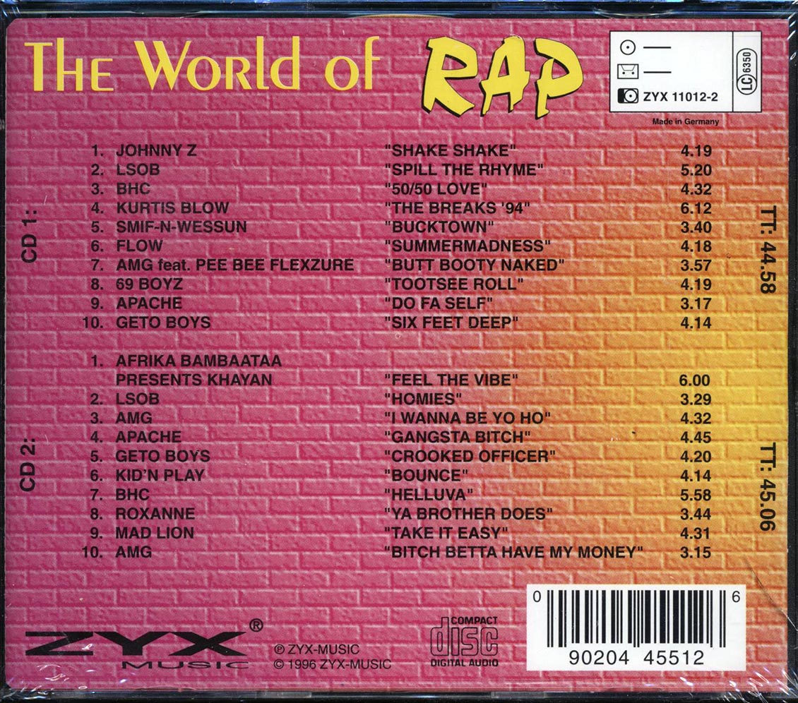 Johnny Z, LSOB, BHC, Etc. - The World Of Rap (2xCD) - CD, CD