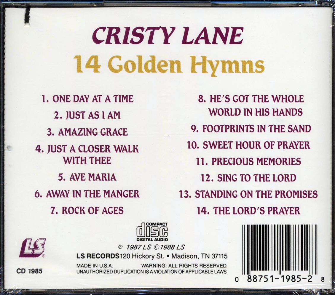 Cristy Lane - 14 Golden Hymns - CD, CD
