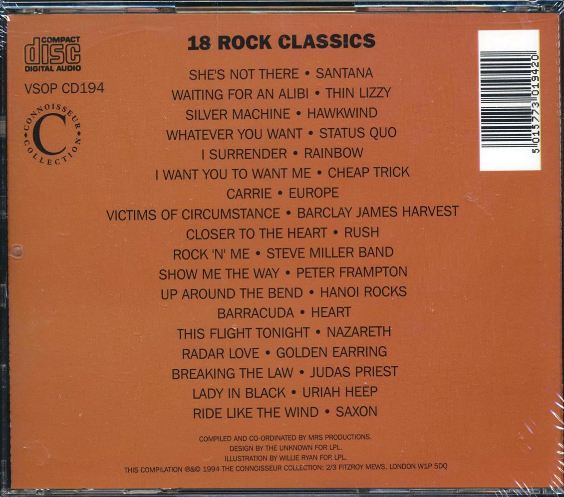 Thin Lizzy, Santana, Cheap Trick, Judas Priest, Etc. - 18 Rock Classics - CD, CD