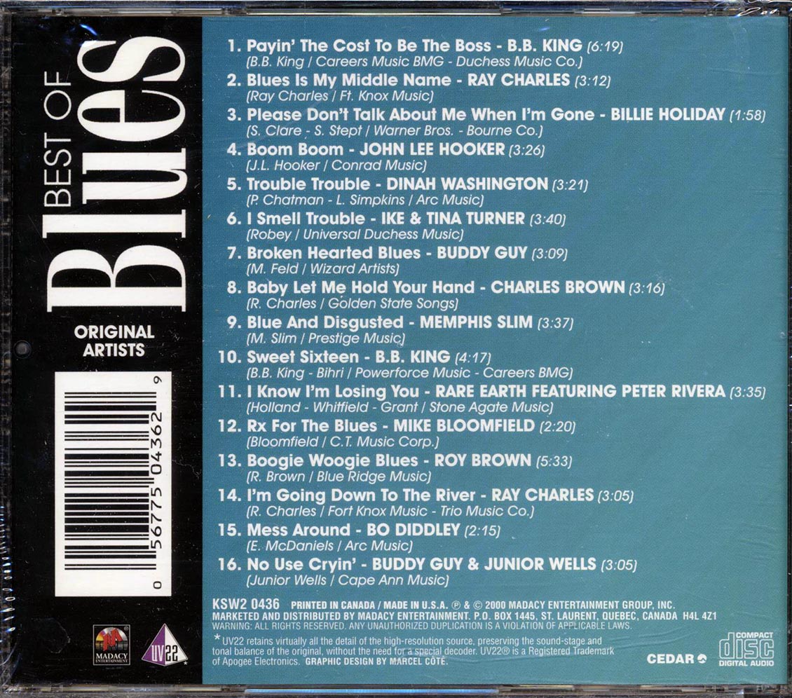 BB King, Ray Charles, Billie Holiday, Etc. - Best Of Blues - CD, CD