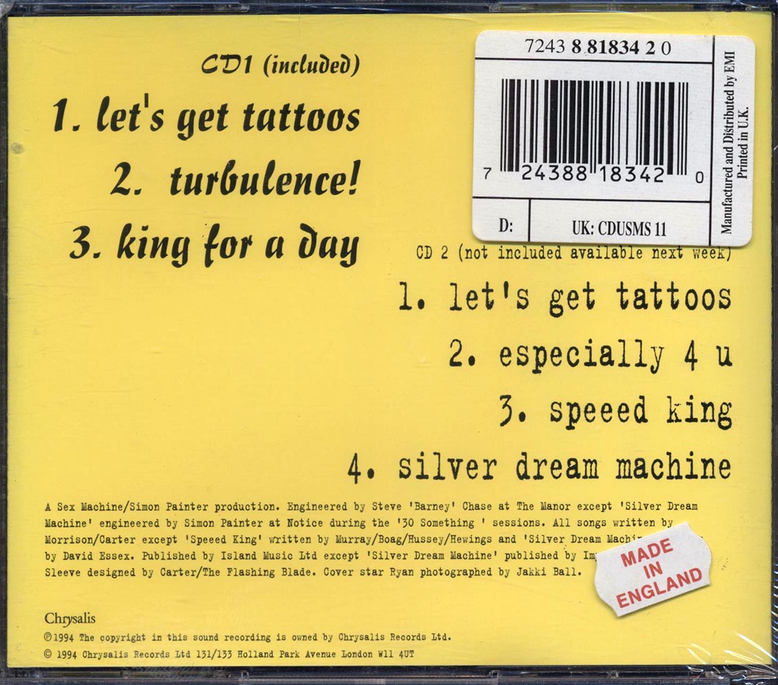 Carter The Unstoppable Sex Machine - Let's Get Tattoos - CD, CD