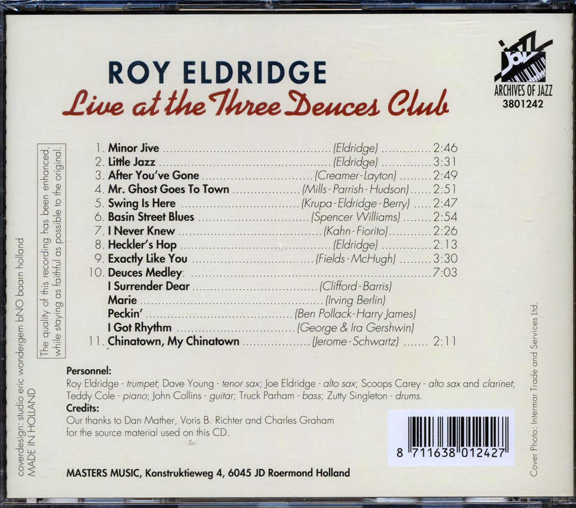 Roy Eldridge - Live At The Three Deuces Club - CD, CD