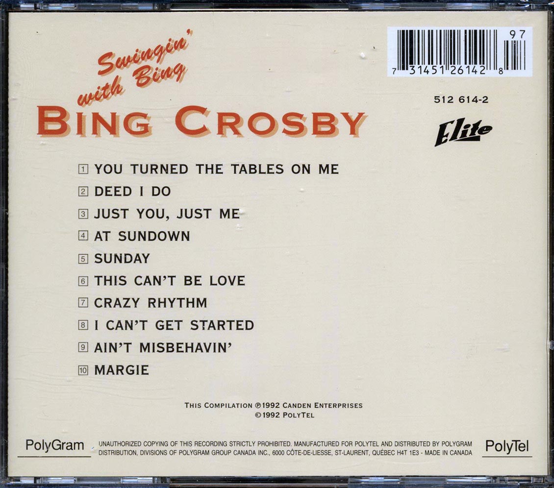 Bing Crosby - Swingin' With Bing - CD, CD