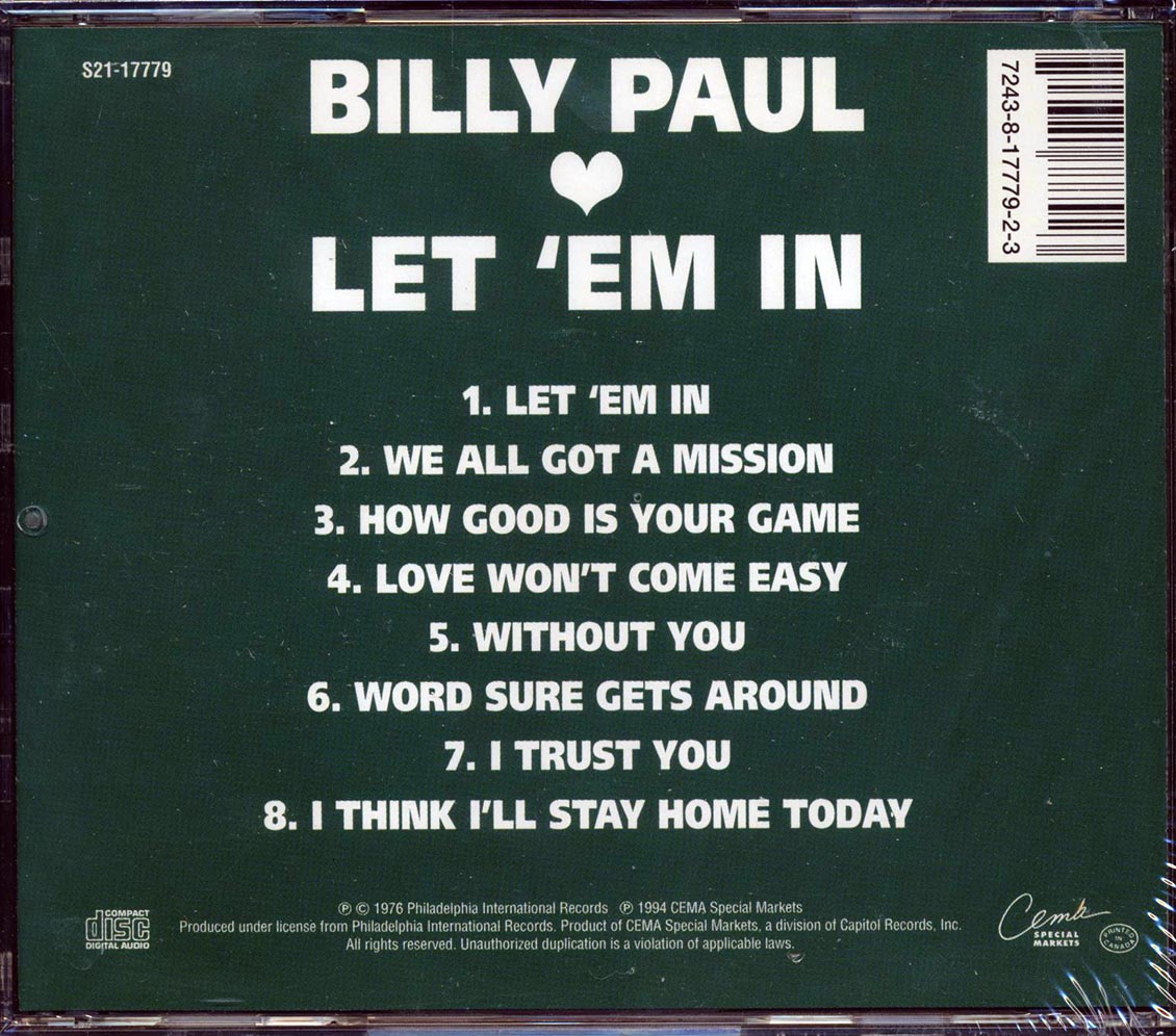 Billy Paul - Let 'Em In - CD, CD