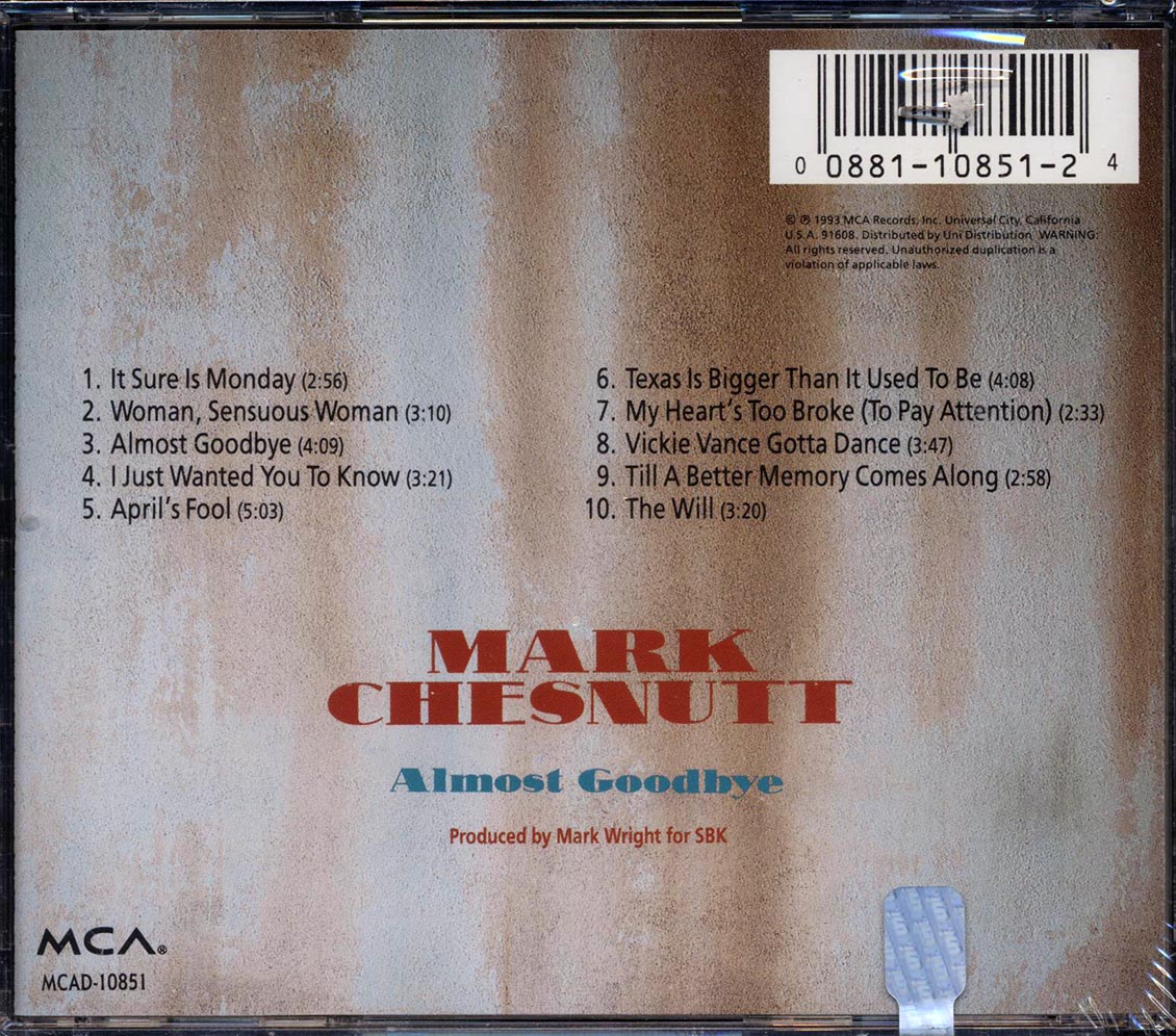 Mark Chesnutt - Almost Goodbye - CD, CD