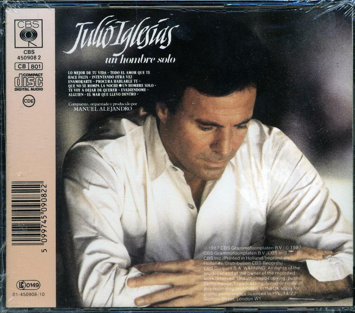 Julio Iglesias - Un Hombre Solo - CD, CD