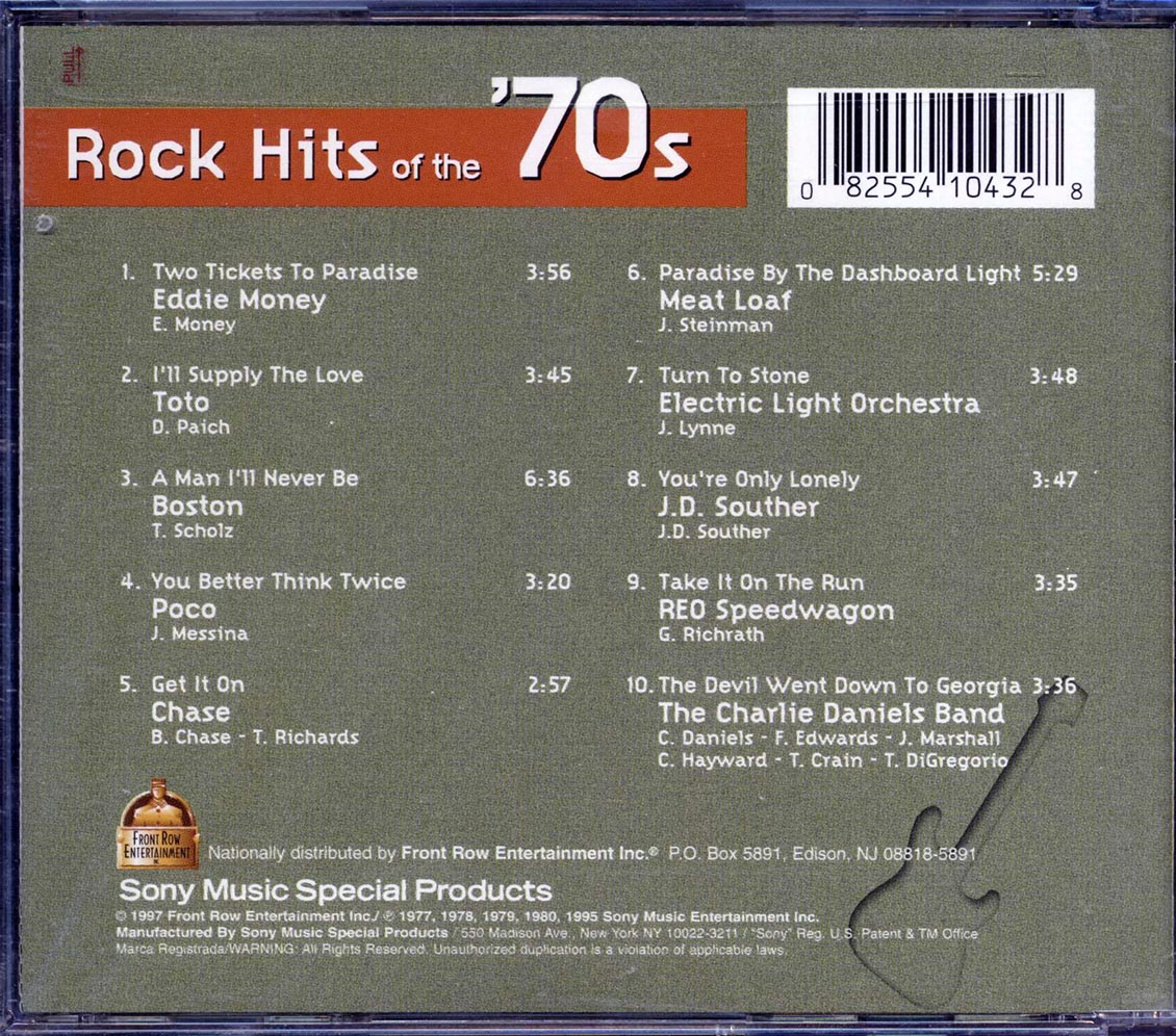 The Charlie Daniels Band, Toto, Eddie Money, Boston, Electric Light Orchestra, Etc. - Rock Hits Of The '70s - CD, CD