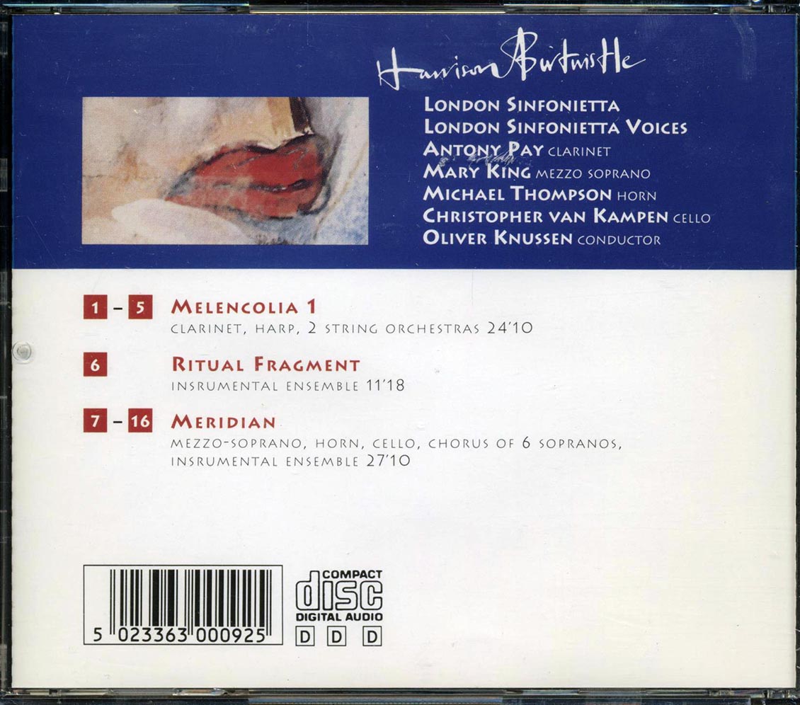 Harrison Birtwistle, London Sinfonietta, Oliver Knussen, London Sinfonietta Voices - Harrison Birtwistle - CD, CD