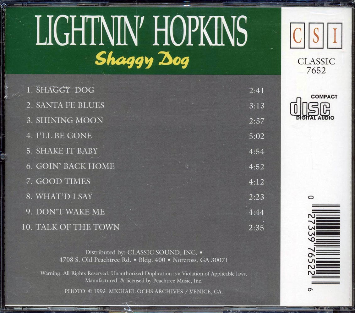 Lightnin' Hopkins - Shaggy Dog - CD, CD