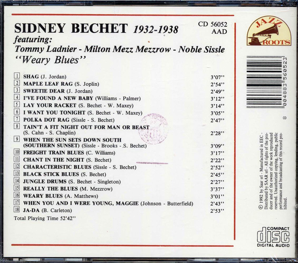 Sidney Bechet - Weary Blues - CD, CD