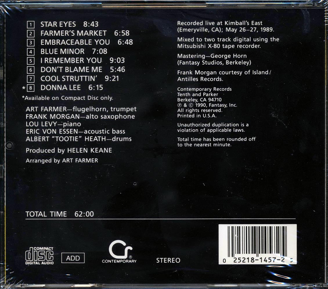 Art Farmer, Frank Morgan, Lou Levy, Eric Von Essen, Albert Heath - Central Avenue Reunion - CD, CD