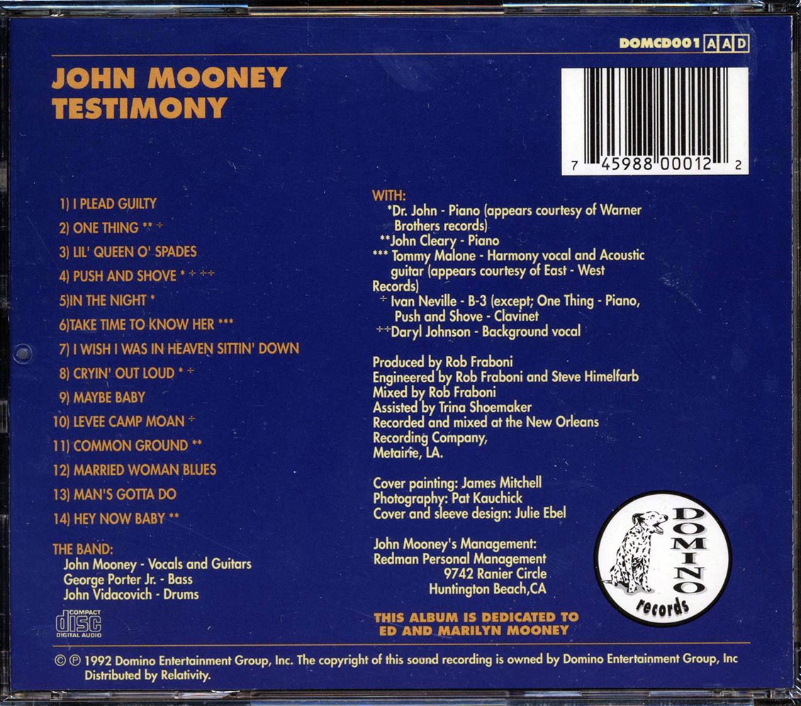 John Mooney - Testimony - CD, CD