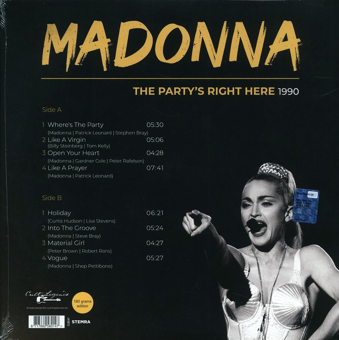 Madonna - The Party's Right Here 1990: Reunion Arena, Dallas Texas May 7th - Vinyl LP, LP