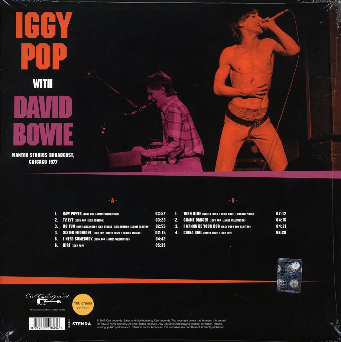 Iggy Pop, David Bowie - Mantra Studios Broadcast, Chicago 1977 - Vinyl LP, LP