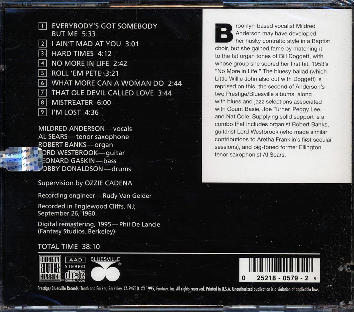 Mildred Anderson - No More In Life - CD, CD